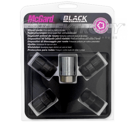 Dle rozměru McGard Matky bezpečnostní černé M12x1,5x37 24026 kužel černé