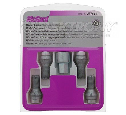 Dle rozměru McGard Šrouby bezpečnostní M14x1,5x25 27184 kužel