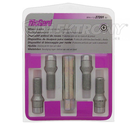 Dle rozměru McGard Šrouby bezpečnostní M14x1,5x29,5 27201 kužel