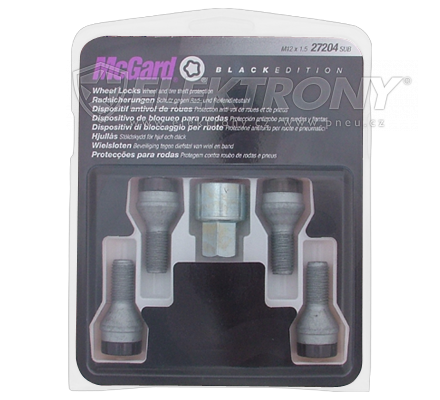 Dle rozměru McGard Šrouby bezpečnostní černé M12x1,5x24 27204SUB kužel Černé