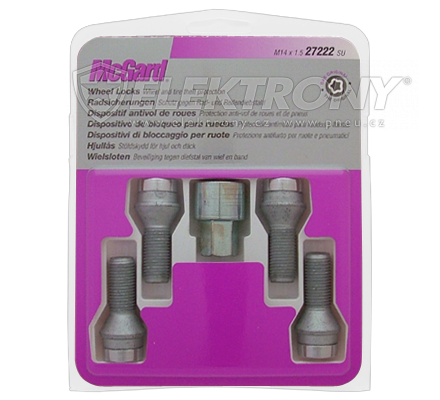 Dle rozměru McGard Šrouby bezpečnostní černé M14x1,5x28,5 27222SUB kužel Černé