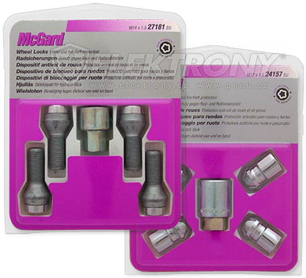 Dle auta McGard Sada bezpečnostní rozměr dle typu auta