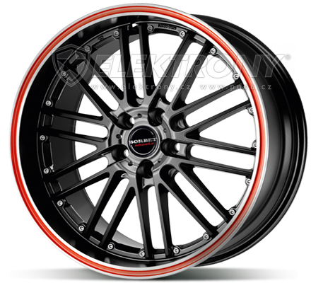 Alu kola Borbet CW2 Black Red 7x17 5x100 ET35
